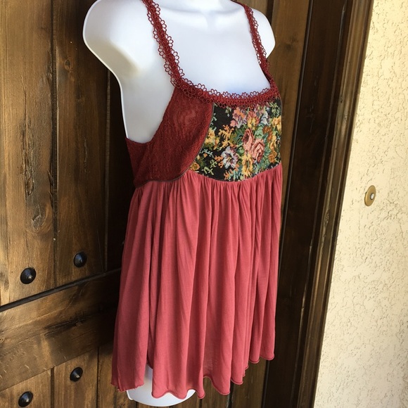 -SOLD-Free People Tapestry & Lace Tank Top XS - S - Picture 3 of 8